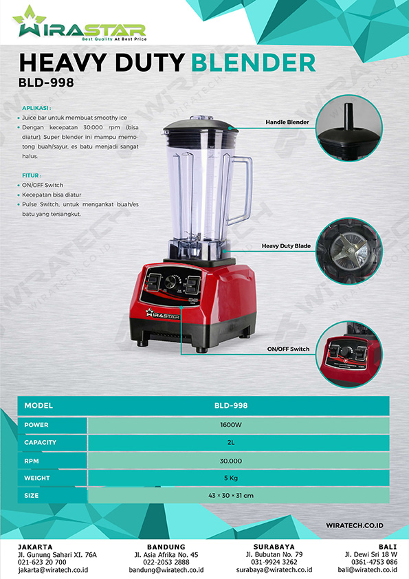 Blender BLD-998 - Blender Minuman & Sayuran - Blender Cafe Restoran